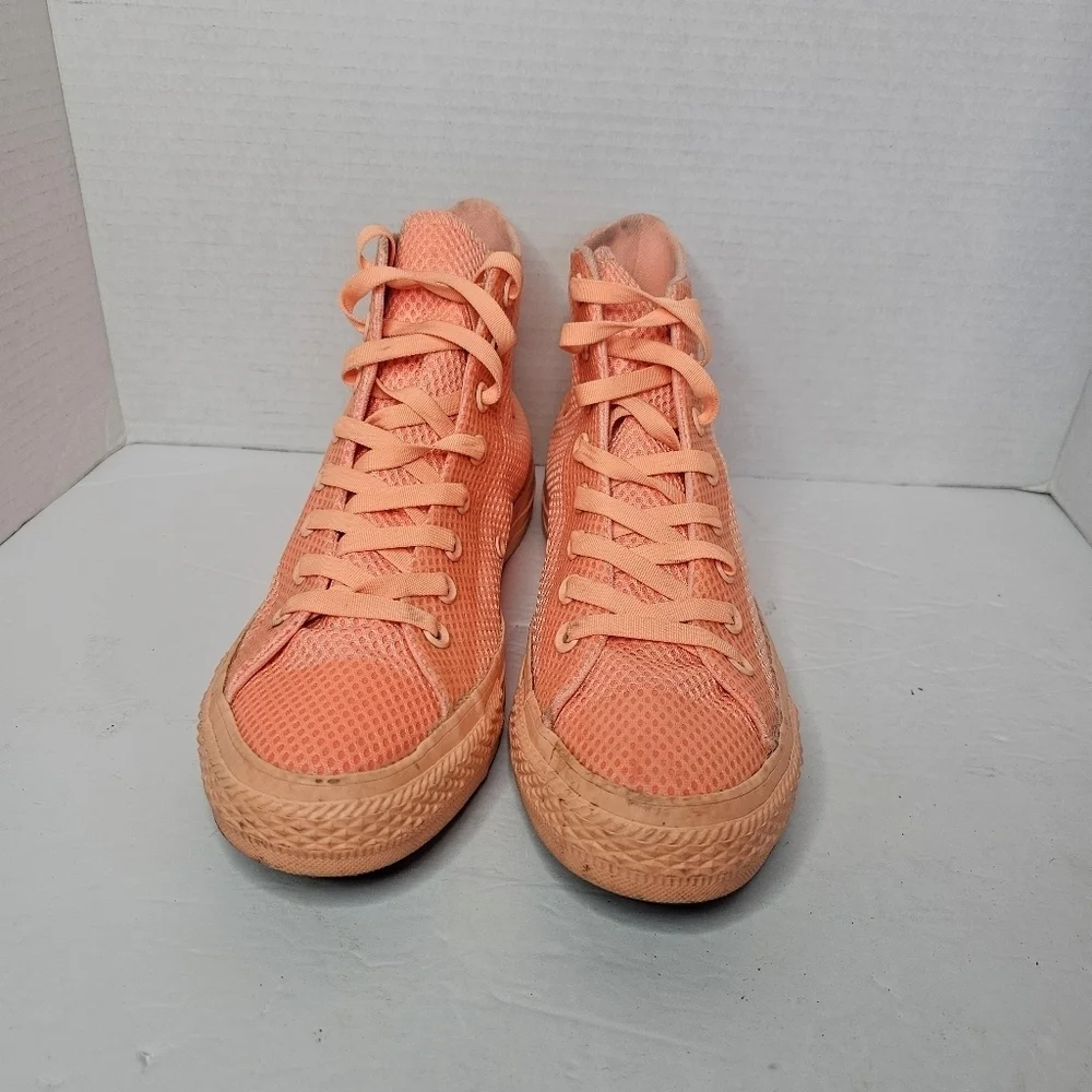 Converse Girls Orange Canvas High-Top Sneakers Size 7 Y